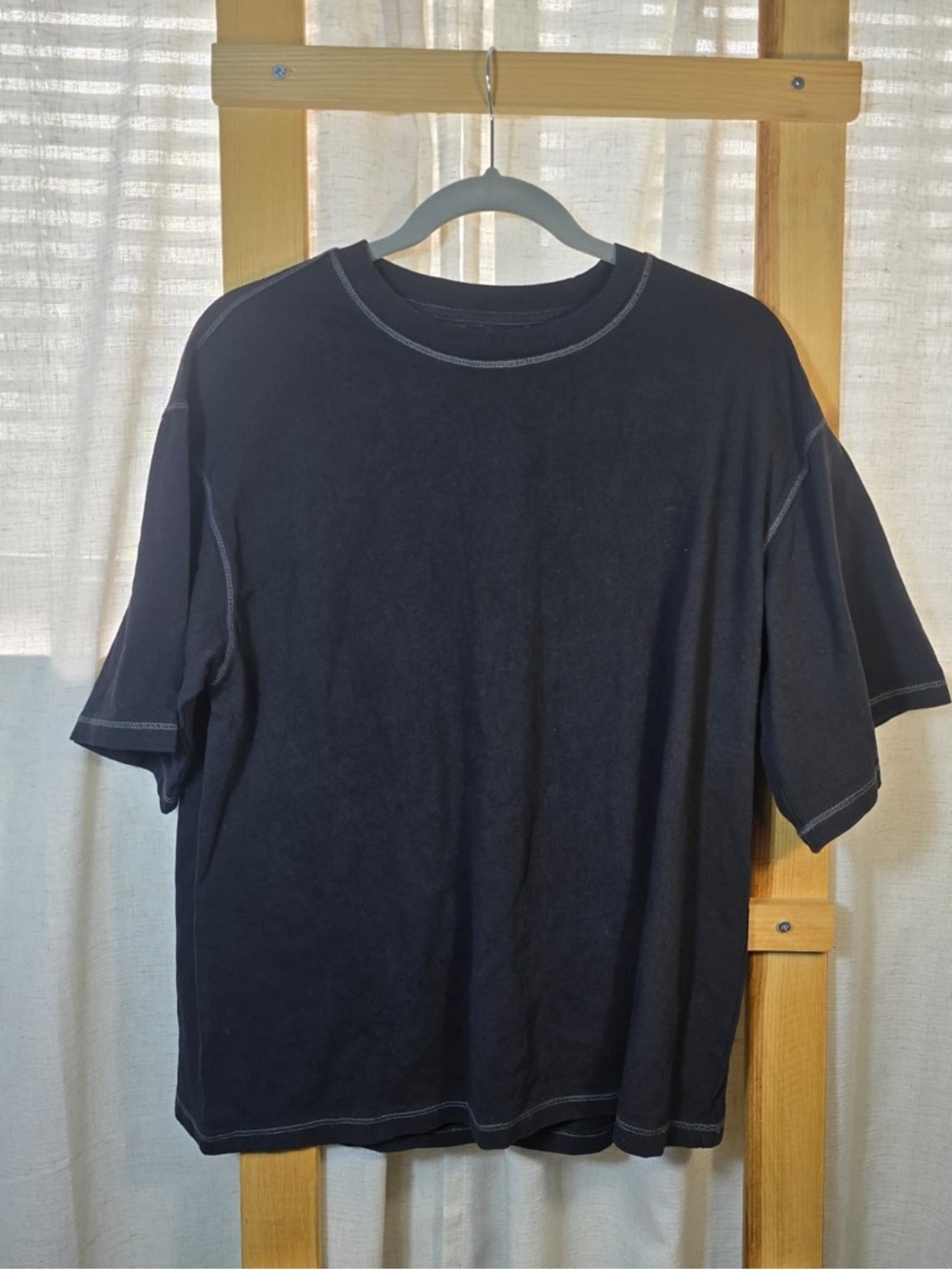 Women oversized black basic Crewneck T-Shirt